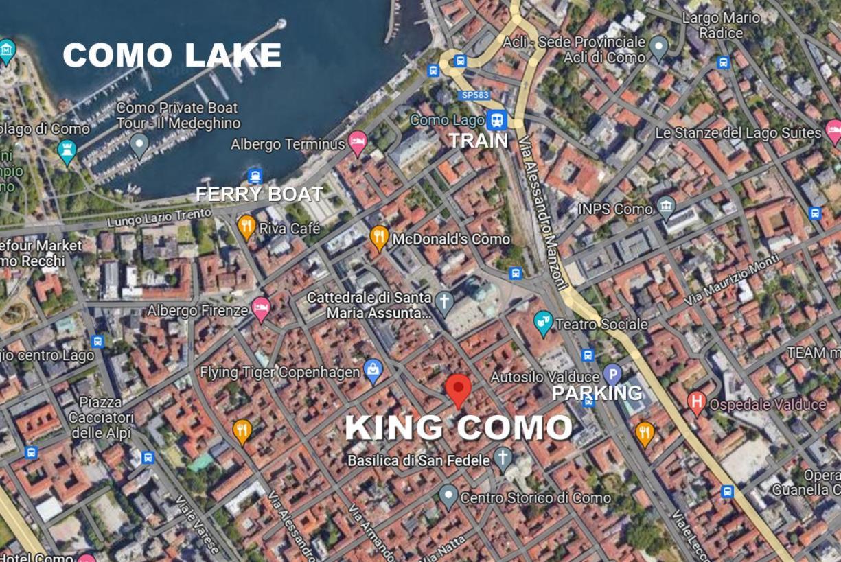 King Como Lake Center 9 Posti Letto- Grande Terrazza - 2 Bagni Privati Exterior foto
